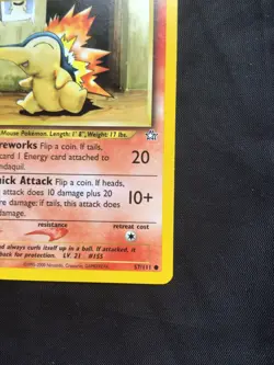 Pokemon Cards: Neo Genesis 1st Edition Common: Cyndaquil 57/111 - Image 4