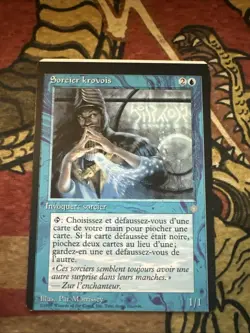 Mtg Magic French Krovikan Sorcerer Misprint Error Sheet Edge Miscut Card - Image 1