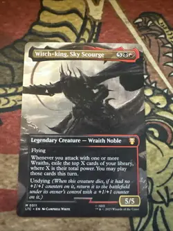 Mtg Magic LoTR Commander Witch-king, Sky Scourge Misprint Error Missing Stamp - Image 1