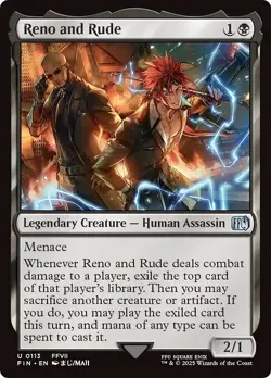 FOIL RENO AND RUDE mtg NM Final Fantasy 1 Unc - Image 1