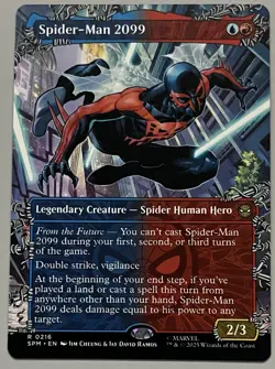 MTG Marvel’s Spider-Man Spider-Man 2099 Legendary Creature RARE REGULAR #0216 - Image 1