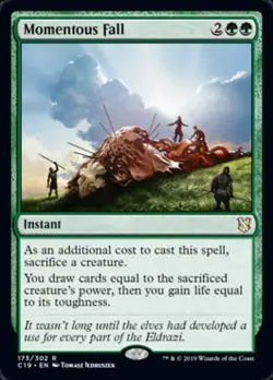 MTG Momentous Fall, Commander 2019, Heavily Played, English - Image 1