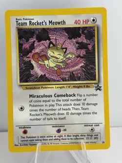 Team Rocket's Meowth 18/53 Wotc Black Star Promo Regular Pokemon NM - Image 1