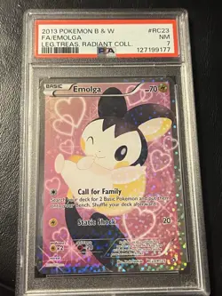 2013 POKEMON B&W LEGEND TREASURES RADIANT COLLECTION FULL ART/EMOLGA PSA 8 - Image 1