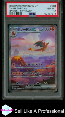 CHARIZARD EX POKEMON SV2A JP SPECI4L ART RARE 201 2023 PSA 10 - Image 1