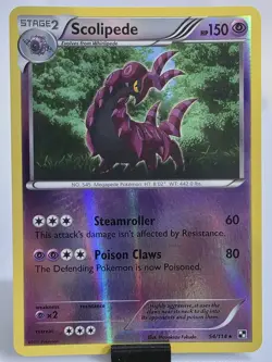 Scolipede Black & White Reverse Holo Rare Pokemon TCG 54/114 LP - Image 1