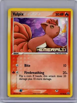 Pokemon Emerald #72/106 Vulpix Reverse Holo Stamped Lightly played - Image 1
