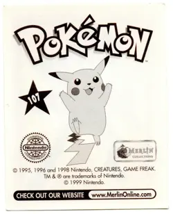 HITMONCHAN #107 CROMO / STICKER POKEMON SERIE 1 MERLIN 1999 DEL ALBUM ROJO - Image 2