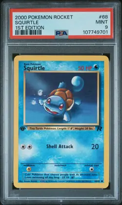 2000 POKEMON ROCKET 1ST ED #68 SQUIRTLE PSA 9 - Image 1