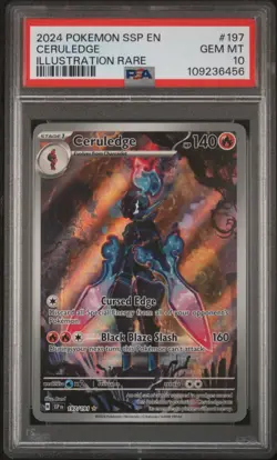 2024 POKEMON SSP EN-SURGING SPARKS ILLUSTRATION RARE #197 CERULEDGE PSA 10 - Image 1