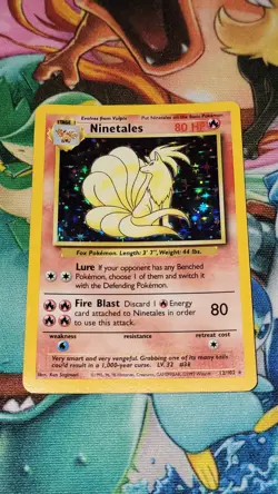 1999 Base Set Holo Ninetales Rare 12/102 Vintage Pokemon Card - NM Near Mint - Image 1