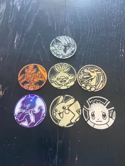 Pokemon Coin Lot- 7 coins for the Trading Card Game- 7 assorted coins - Image 1