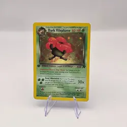 Dark Vileplume 13/82 Holo Rare Team Rocket 1st Edition Pokemon TCG Card Vintage - Image 1