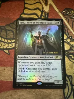 Mtg Magic Pre-Release M21 Vito Thorn Of Dusk Rose Crimp Misprint Error Card - Image 1