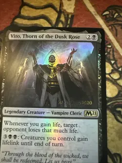 Mtg Magic Pre-Release M21 Vito Thorn Of Dusk Rose Crimp Misprint Error Card - Image 2