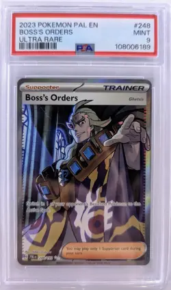 Pokemon Boss's Orders 248/193 SV Paldea Evolved Full Art Trainer Card PSA 9 - Image 1
