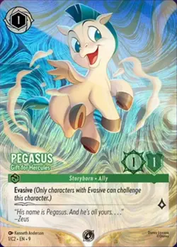 Disney Lorcana Challenge Pegasus Gift For Hercules Foil Promo Card 1/C2 EN 9 - Image 1