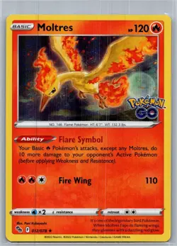 Moltres - 012/078 - Pokemon Go - Holo - NM/M - Pokemon Card - Image 1
