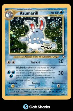 2000 POKEMON NEO GENESIS GERMAN #2/111 AZUMARILL HOLO - Image 1