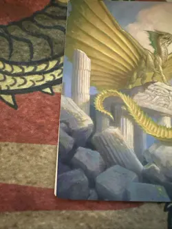Mtg Magic Forgotten Realms Art Card Ancient Gold Dragon Misprint Miscut Error - Image 2