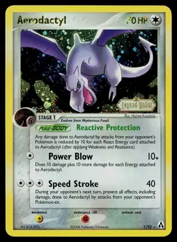 Pokemon Card - Aerodactyl Legend Maker 1/92 Reverse Holo Stamped - Image 1