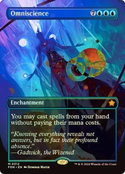 NM Borderless Omniscience, MTG, Foundations, Magic the Gathering, 312 - Image 1