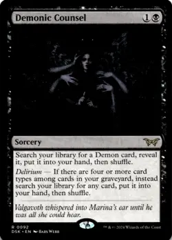 MTG Demonic Counsel Normal NM Duskmourn: House of Horror Magic 92 - Image 1