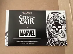 MTG Secret Lair Marvel Spider-Man: Mana Symbiote Sealed Raised Foil SLD In Hand - Image 1