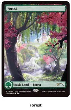FOIL Forest MTG 2025 Year Of The Snake Promo NM English - Image 1