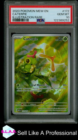 CATERPIE ILLUSTRATION RARE POKEMON MEW EN-151 2023 172 PSA 10 - Image 1