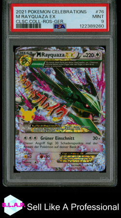 M RAYQUAZA EX CLSC.COLL-ROS-GER. POKEMON CELEBRATIONS CLSC. COLL. 2021 76 PSA 9 - Image 1