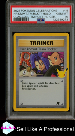 HR.KMMT.TM.RCKT!-HOLO CLAS.COLL-TM.RCKT-HL-GER. POKEMON CELEB. 2021 15 PSA 10 - Image 1