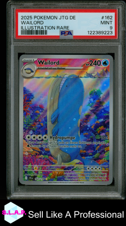 WAILORD ILLUSTRATION RARE POKEMON GERMAN JTG DE-JOURNEY TOGETHER 2025 162 PSA 9 - Image 1