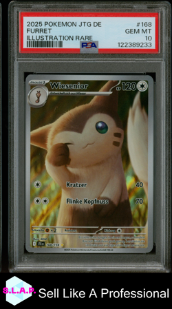 FURRET ILLUSTRATION RARE POKEMON GERMAN JTG DE-JOURNEY TOGETHER 2025 168 PSA 10 - Image 1