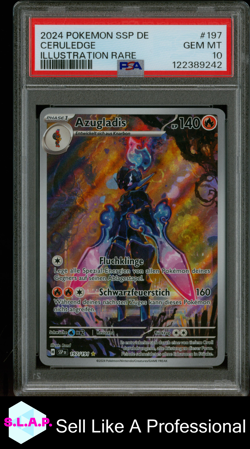 CERULEDGE ILLUSTRATION RARE POKEMON GERMAN SSP DE-SURGING SPARKS 2024 197 PSA 10 - Image 1