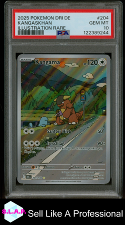 KANGASKHAN ILLUSTRATION RARE POKEMON GER DRI DE-DESTINED RIVALS 2025 204 PSA 10 - Image 1