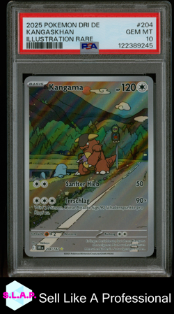 KANGASKHAN ILLUSTRATION RARE POKEMON GER DRI DE-DESTINED RIVALS 2025 204 PSA 10 - Image 1
