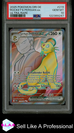 ROCKET'S PERSIAN EX ULTRA RARE POKEMON GER DRI DESTINED RIVALS 2025 219 PSA 10 - Image 1