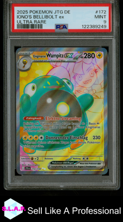 IONO'S BELLIBOLT EX ULTRA RARE POKEMON GER DE-JOURNEY TOGETHER 2025 172 PSA 9 - Image 1