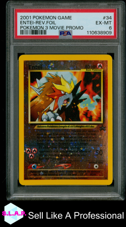 ENTEI-REV.FOIL POKEMON 3 MOVIE PROMO POKEMON GAME MOVIE 2001 34 PSA 6 - Image 1