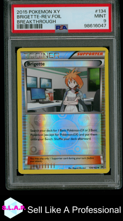 BRIGETTE-REV.FOIL BREAKTHROUGH POKEMON XY BREAKTHROUGH 2015 134 PSA 9 - Image 1