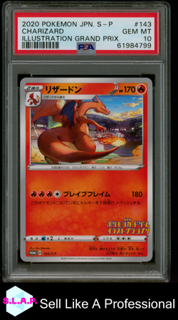 CHARIZARD ILLUSTRATION GRAND PRIX POKEMON JAPANESE S PROMO 2020 143 PSA 10 - Image 1