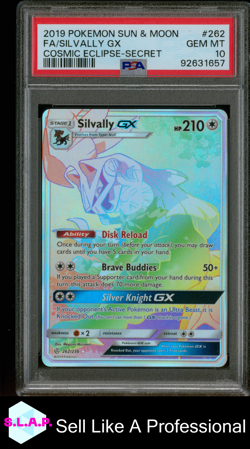 FA/SILVALLY GX COSMIC ECLIPSE-SECRET POKEMON SM COSMIC ECLIPSE 2019 262 PSA 10 - Image 1