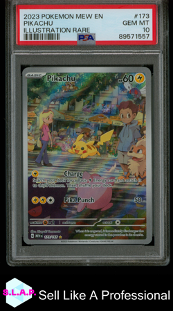 PIKACHU ILLUSTRATION RARE POKEMON MEW EN-151 2023 173 PSA 10 - Image 1