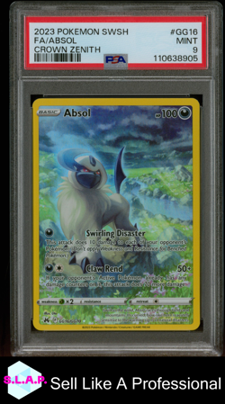 FA/ABSOL CROWN ZENITH POKEMON SWORD AND SHIELD CROWN ZENITH 2023 GG16 PSA 9 - Image 1