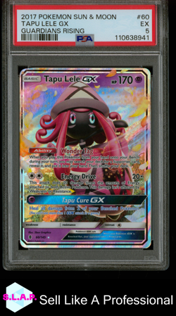 TAPU LELE GX GUARDIANS RISING POKEMON SUN & MOON GUARDIANS RISING 2017 60 PSA 5 - Image 1