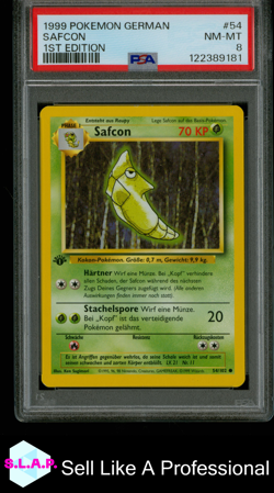 SAFCON 1ST EDITION POKEMON GERMAN 1999 54 PSA 8 - Image 1