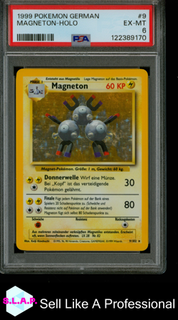 MAGNETON HOLO POKEMON GERMAN 1999 9 PSA 6 - Image 1
