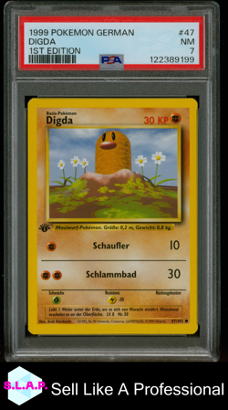 DIGDA 1ST EDITION POKEMON GERMAN 1999 47 PSA 7 - Image 1