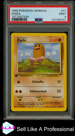 DIGDA 1ST EDITION POKEMON GERMAN 1999 47 PSA 9 - Image 1
